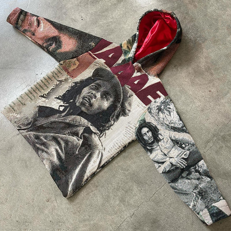 Hoodie tapestry satin